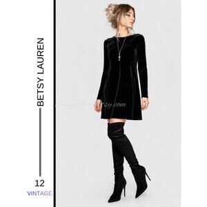 MSRP: $98 ✨ Betsy Lauren Vintage Velvet Dress – Size 12 | 90s Y2K | Ultra Soft ✨